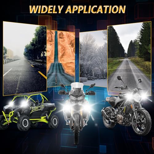 Windance Motorcycle Spotlight Auxiliary Driving Light,30W Fog Light Work Light with Wiring Harness,White Yellow High/Low Beam Strobe for ATV UTV Tractor Scooter (Spotlight+Wiring Harness+Bracket)