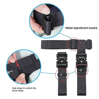 Vigorport Luggage Straps, Straps for Suitcase, Add A Bag Adjustable Attachment Accessories for Connect Your 3 Luggage Together(1.25'' Width M Size) - size: Large-Metal Buckle
