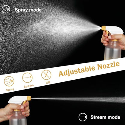 Plastic Spray Bottles 12oz 2 Pack Adjustable Mist/Stream Spraying Heavy Duty Square Water Spray Bottles for Hair, Cleaning Solutions, Plants，Essential Oils (Yellow) - color: Yellow