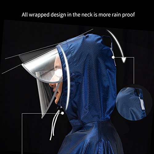 Unisex Adult Poncho Waterproof Rain Poncho Outdoors Bike Ebike Motorcycle Scooter Cycling Jacket Raincoat Cape Rain Cover - color: Royal Blue