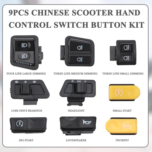 Mokuo Motorcycle Handle Switch Button in PP Material Compatible with Chinese GY6 4-Stroke Scooter Mopeds Jonway Taotao Roketa Parts
