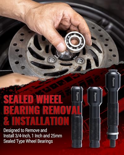 Reywoo Motorcycle Wheel Bearing Puller Tool Kit Compatible with Most Harley Davison Motorcycles from 2000, Wheel Bearing Removal and Installation Tool for 3/4" 1" 25mm Bearings - style: For Harley Davidson