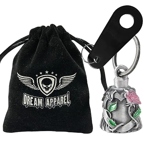 Dream Apparel Motorcycle Bell Guardian Angel Drive Away Gremlin, Biker Bell for Men Women Rider Riding, Good Luck Gift - color: Pink Rose
