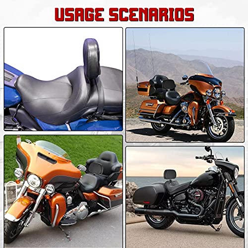 INNOGLOW Motorcycle Backrest - Detachable Driver Rider Backrest with Adjustable Black Mount Kit for Harley Touring Electra Glide Road Glide Road King Street Glide CVO 2009-2020 - color: Style-3/Black Arm