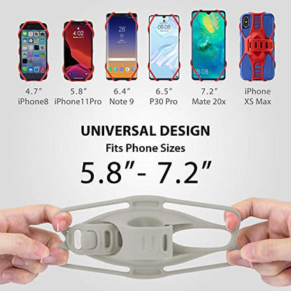 Bone Bike Tie 3, Bike Cell Phone Mount for Handlebar, Scratch-Free Silicone Holder with Anti-Slip Design, Universal Cycling Phone Holder Compatible with Most Smartphones (Gray - Handlebar) - color: Bike Tie 3 - Gray