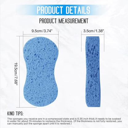 3PCS Car Wash Sponge, Heavy Duty Car Sponges for Washing, Car Accessories Large Sponges for Cleaning, Automotive Cleaning Supplies, Eco Friendly Sponge (7.68 x 3.74 x 1.38 Inch), Blue - color: Blue