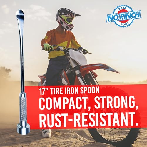 BAJA NO PINCH 17 inch Steel Tire Spoon Lever | Iron Tool Kit |Tire Changing Tool for Enduro | Motocross | Motorcycle | Dirt Bike | Easy-to-Use for Safe & Quick Tire Repair | Dirtbike Tire Spoons - size: 17 Inch Tire Spoon