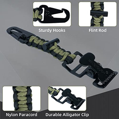 MELOTOUGH Tactical Glove Clip Holder Work Glove Holder Clip for Tactical Backpack, Tool Belt - color: Alligator Clip With Fire Starter Army Green
