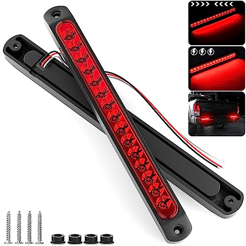 PSEQT 10" 15 LED Trailer Brake Tail Light Bar Stop Change Tail Lights Assembly ID Clearance Strip Red Light Waterproof for Wrangler Golf Cart Offroad Truck RV UTV ATV - color: Red