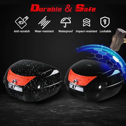 Yescom 50L Universal Motorcycle Tour Tail Box Scooter Trunk Storage w/Lock Case - size: 50L
