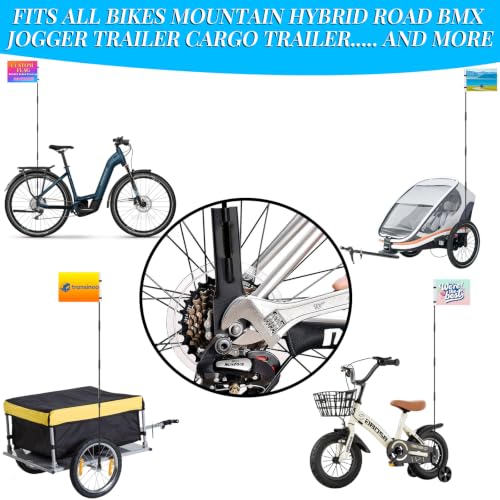 Personalized Bike Safety Flag with Pole - 6-Foot Adjustable Pole, Custom Safety Flag for Kids, Bicycles and Golf Carts (Rectangular flag - 1PC) - color: Rectangular flag - 1PC