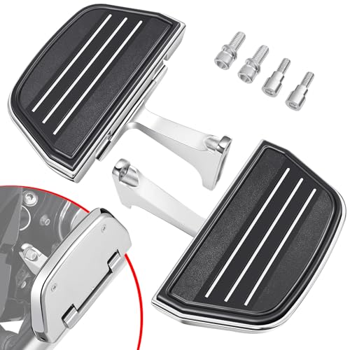 Benlari Passenger Floorboards Motorcycle Footboards Stainless Steel with Mount Kits Compatible with Harley Davidson Touring Road King Street Glide Road Glide Electra Glide 1993-2025 Streamline(Chrome) - color: CHROME
