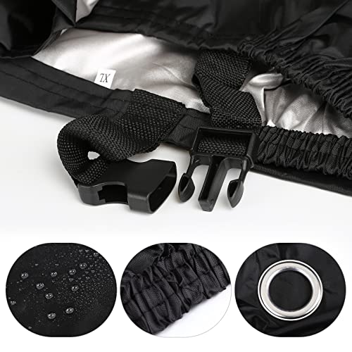 LIHAO Waterproof Motorcycle Cover Shelter Rain UV All Weather Protection 190T - size: 190T