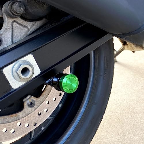 M8 Swing Arm Spools Sliders Compatible with Bandit Z800,ZX-10R/25R,Ninja 400R, RC51, Z650,Z800,Z900,GSX-R 600/750/1000, Universal Motorcycle Swing Arm Stand Swing Arm Bobbins - color: Green, size: M8X35