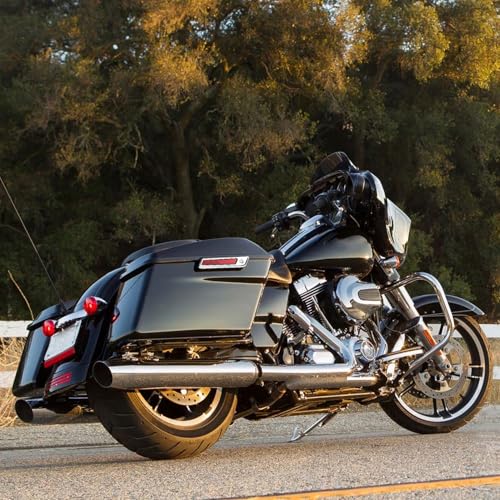 TCT-MOTORPARTS Vivid Black Hard Saddle Bags Saddlebag w/Latch Fit for Harley 2014-2024 Touring Road King Street Electra Glide Ultra-Classic FLT FLHT FLHTCU FLHRC - color: Standard Vivid Black