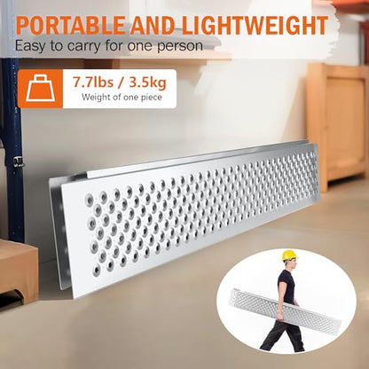 Aluminum Shed Ramp 2PCS, 880 LBS Capacity 59.8" x 8.5" Loading Ramps, Lightweight Sturdy Anti-Slip Ramps with Punch Plate Surface for Lawn Mower, Bike, Hand Truck, Motorcycle - size: 880 lbs - 59.8" L