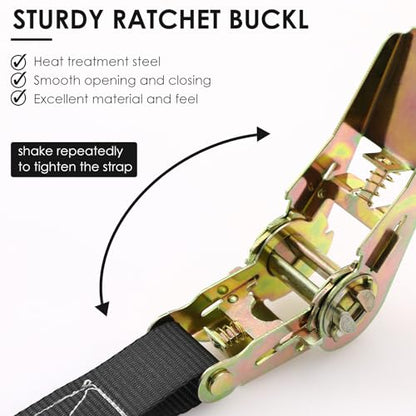 TLGREEN 10 Pcs 1" x 20' Ratchet Staps, Luggage Tie Down Straps, No Hook, Ratchet Strap Heavy Duty,1760 Break Strength Endless Ratchet Straps, Tie-Down Straps for Motorcycles, Trailer, Kayak, Black - color: Black