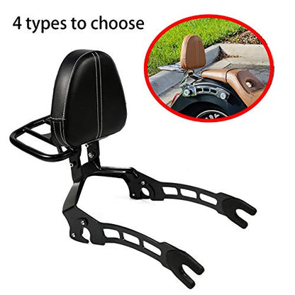 Motorcycle Upright Sissy Bar Backrest Passenger Seat Replacement for Indian Scout 2015-2024 Scout Sixty 2016-2024 Scout ABS 2019-2020 Detachable Backrest Luggage Rack - color: black+black