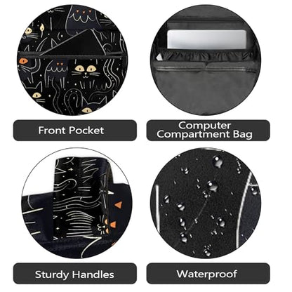 Lightweight School Backpack, Black Cats Large Capacity Bookbag, Waterproof Travel Bag Casual Daypack for Men Women Adults - color: Black Cats