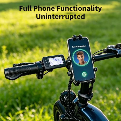 ZNH Bike Phone Holder, Bicycle Phone Mount - Bike Accessories | Phone Holder for Ebike,Scooter,Motorcycle, Secure Holder for 4.8-7.2 Inch All Cell Phones (Black)