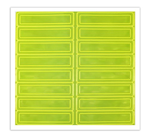 AccuformNMC NMC Lime Green Adhesive Retro-Reflective Hard Hat Helmet Stickers, 1" x 4" Fluorescent Strips, LHR104GNYL Green/Yellow (Pack of 16), American Made Safety Tags, Signs, and Labels - color: Green Yellow