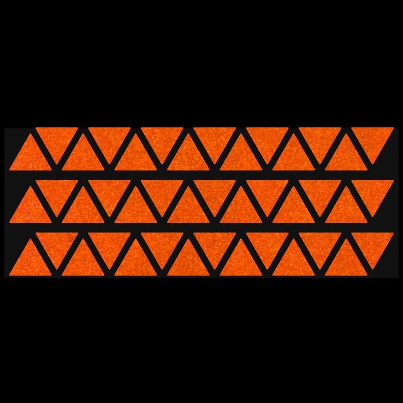 LiteMark Reflective Triangle Sticker for Bike, Helmet, Orange, 1 Inch - Pack of 42 Pcs - color: Orange