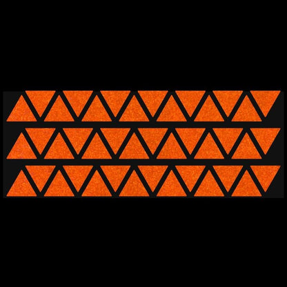 LiteMark Reflective Triangle Sticker for Bike, Helmet, Orange, 1 Inch - Pack of 42 Pcs - color: Orange