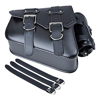 Motorcycle Black Left Side Solo Swing Arm Bag Saddlebag Compatible with Harley Sportster XL 883 1200 48 72 - size: Left Side with Side Storage
