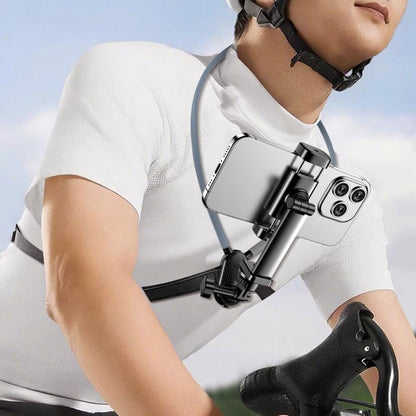 Neck Mount for Action Camera with Air Cushion, POV Hands Free Mount with Adjustable Chest Strap, First Person View Stabilizer Compatible for GoPro, DJI, Insta360 and Most Action Cameras