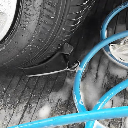 4PCS Car Hose Guide, Vehicle Detailing Cleaning Tools Hose Guides Preventing Wash Stuck Under The Tires, Automotive Wheel Rolling System Tool for Washing, Universal Fit (Black) - color: Black