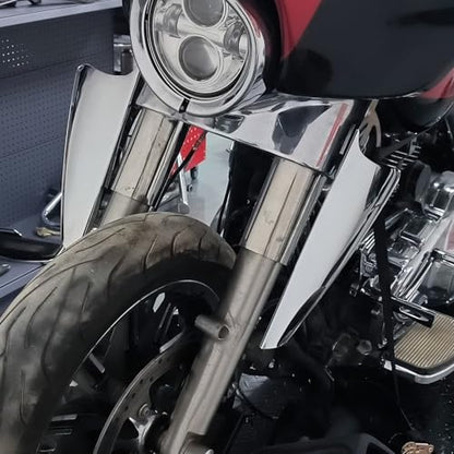 Front Fork Mount Wind Deflectors Compatible with 1995-2023 Harley Electra Glide Road King Street Glide 1 Pair - color: Chrome