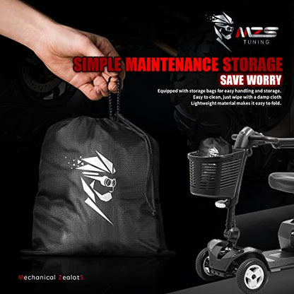 MZS Mobility Scooter Cover, 420D Waterproof Outdoor Protection Electric Scooter Storage Cover Accessories fit up to 48 inch 3 or 4 Wheel Scooters - Vents Night Reflective Buckle Lock-Holes Bag - size: 48 inch Mobility Scooter Size