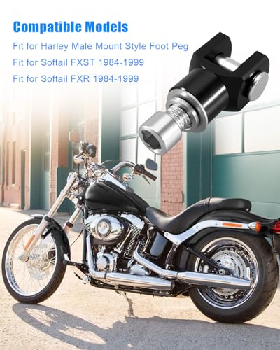 Motorcycle Foot Pegs Mount Supports Footrest Mounting Clevis Hardware Kit 29mm Fit for Harley Davidson FX Softail FXST FXR Low Rider Custom FXLR FXR Super Glide, Male Mount Style