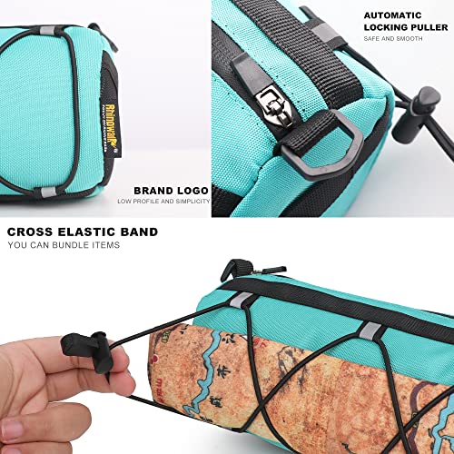 Rhinowalk Bike Handlebar Bag, Bicycle Front Bag Shoulder Bag Storage Bag with Shoulder Strap for Road Mountain Bike Cycling Travel - color: Blue