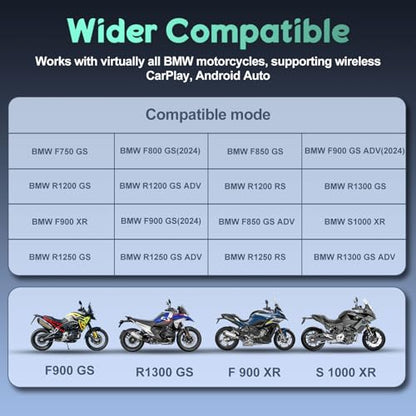 LBW 6" Motorcycle CarPlay GPS Navigation Fit for BMW with Wonder Wheel, Wireless Bluetooth, 1200 Nits Waterproof HD Touch Screen, Plug&Play, Support Voice Control, TPMS/Light Sensor/Siri, Android Auto - size: BM 6"+Native control+Lossless Installation