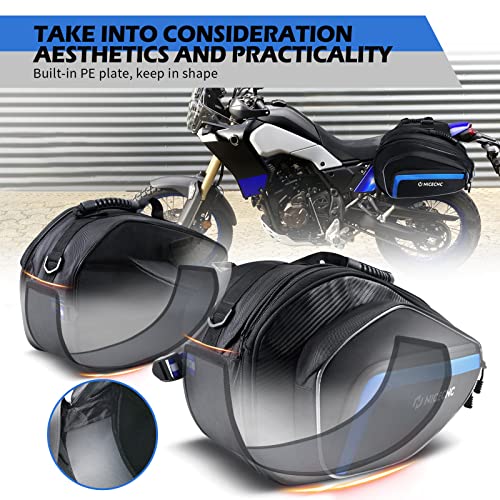 NICECNC Motorcycle Saddlebags, 50L Saddle Bags Motorcycles Throw Over Side Bags Compatible with Harley Honda Suzuki Yamaha Adventure Street Glide Dual Sport, Blue - color: Blue