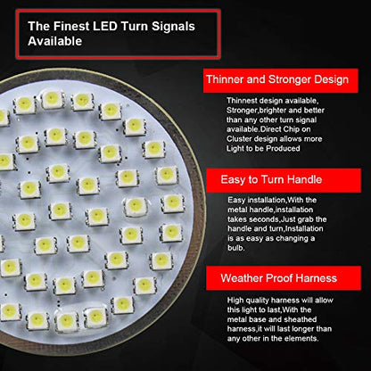 Eectra glide Led turn signal Motorcycle Lights 2" 50mm Bullet Style LED Turn Signals Pannel with Harley Sportster Dyna Road King Electra Glide Iron 883 Softail Street Glide