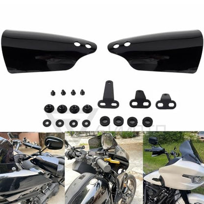 Club Style Handlebar Handguards Upgrade Bracket Compatible with Harley Touring Road Glide Electra Glide Road King CVO/SE, Softail Street Bob FXBB 114 FXBBS Low Rider ST 117 FXLRST 2009+ 2026 - color: Black