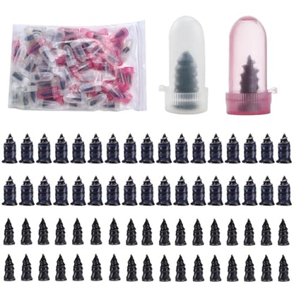70PCS Tire Plug Kit, Heavy Duty Screw in Tire Plugs for Tubeless Tire Repair, Rubber Nails Flat Tire Puncture Fix Kit for Car, Motorcycle, Truck, Tractor