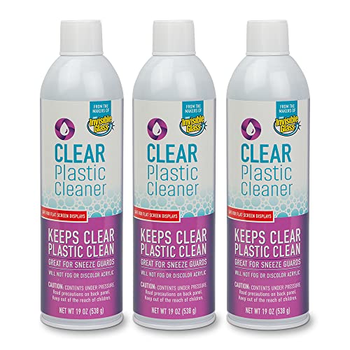 Invisible Glass 91014-3PK Clear Plastic Cleaner – Cleans and Protects Plastic on Electronics, Appliances, Eyewear, Cars, Trucks, RVs, Boats & More, Helps Prevent Fog and Static – 19 oz (Pack of 3) - size: 19 Fl Oz (Pack of 3)
