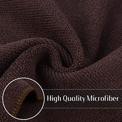 SINLAND Absorbent Microfiber Dish Cloth Kitchen No Streak Cleaning Cloth Dish Rags Lens Cloths 12 Inch X 12 Inch 12 Pack Dark Brown - color: Dark Brown