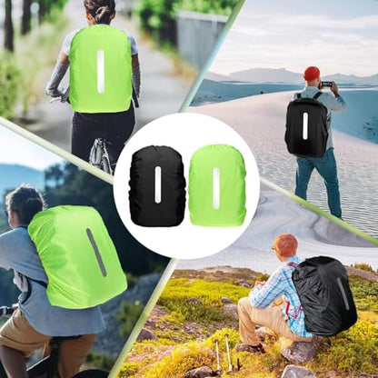Waterproof Rain Cover for Backpack, Backpack Rain Cover with Reflective Strip,Rucksack for Bicycling/Hiking, Dustproof Protector for Outdoor Night Travel, (Black, Fits 30-40L Bags)