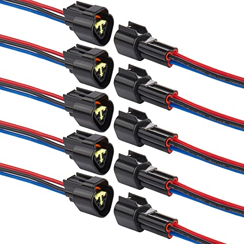 3 Pin Waterproof Connectors,16AWG Waterproof Electrical Car Auto Wire Connector,Male Female Quick Disconnect Wire Connectors for Car Truck Motorcycle Marine Boat(5Pack) - size: 3pin way