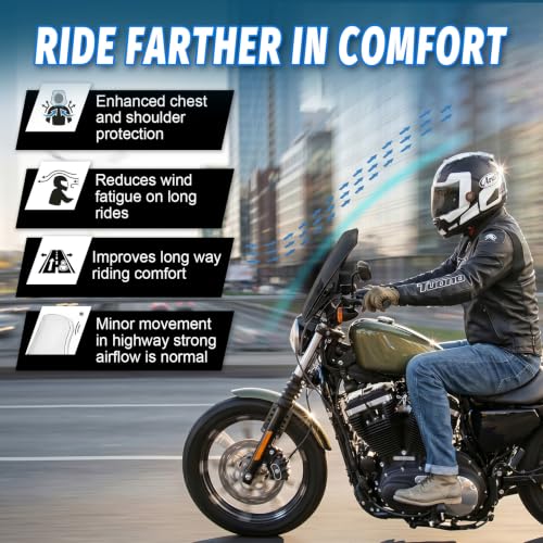 Motorcycle Universal Windshield 16.7” Windscreen Compatible with Yamaha Harley Honda Kawasaki Suzuki BMW Vulcan Cruiser Wind Deflector with 7/8" 1" 1 1/8" Handlebars, Black - color: Black