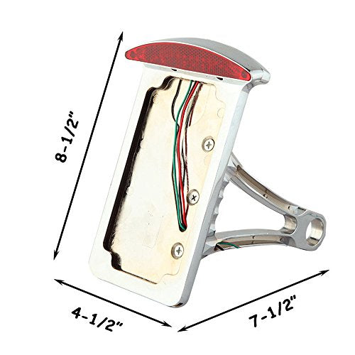 Motorcycle Side Mount License Plate Frame Tail Light For Harley Cruiser Chopper - color: Chrome