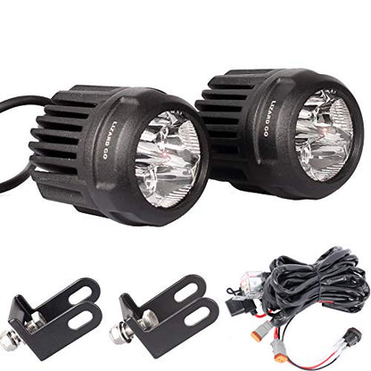 LED Spotlight with Wiring Harness Kit-2Pack,3Inch LED Spot Light for Trucks Atv Utv Motorcycle Fog ligths (80W Spot - Round 3inch)