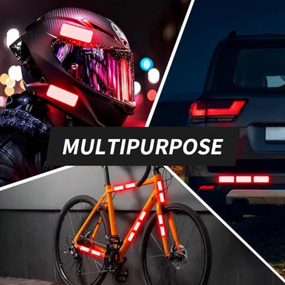 20 Pcs Super Reflection Reflective Stickers Made of 3M DG3, Red Outdoor Waterproof Safety Reflective Tape for Car/Bike/Mailbox/Helmet/Truck - Safety Stickers Red - color: Red 20pcs