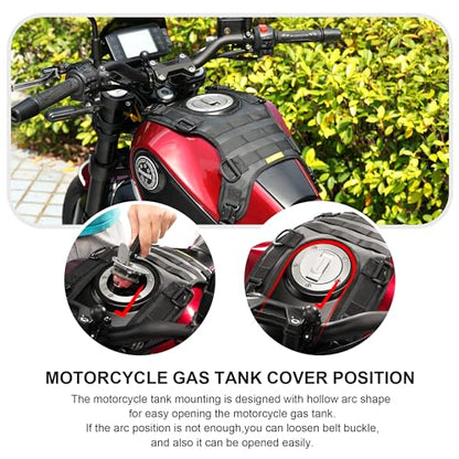 Motorcycle Fuel Tank Vest, Leather Waterproof Fuel Gas Pad Cover Universal Motorcycle Tank Mounting Base Universal Bumper Vest Motor Tank Expansion Storage for Motorcycles - style: Tank Expansion