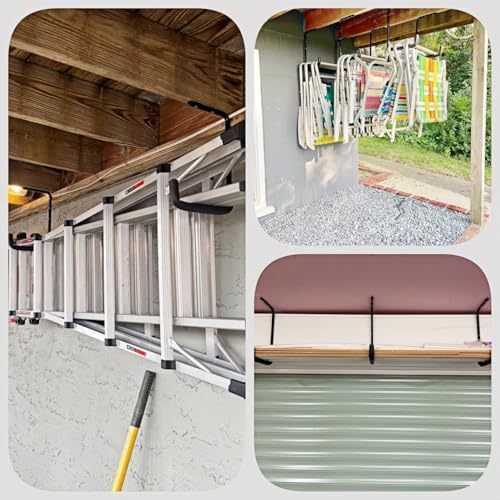Overhead Garage Storage Rack, Heavy Duty Ceiling Storage Hooks Utility Hanger for Lumber Ladder Bike & Other Bulky Items (6) - size: 12inch