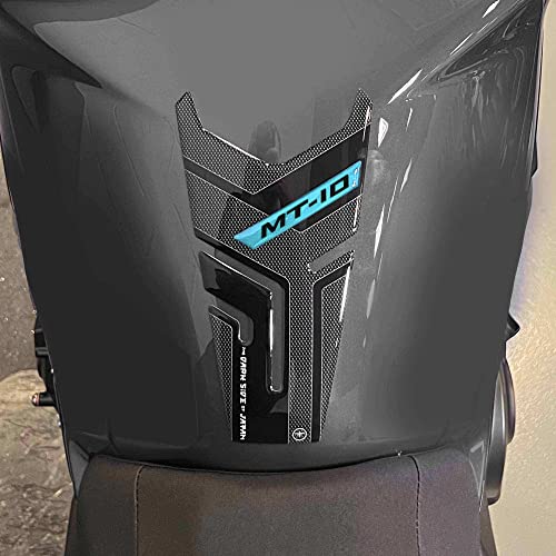 labelbike - 3D Sticker Motorcycle Fuel Tank Pad Protection and Decoration in Resin Compatible with Yamaha MT-10 2022-2023 - Color Cyan - color: Cyan